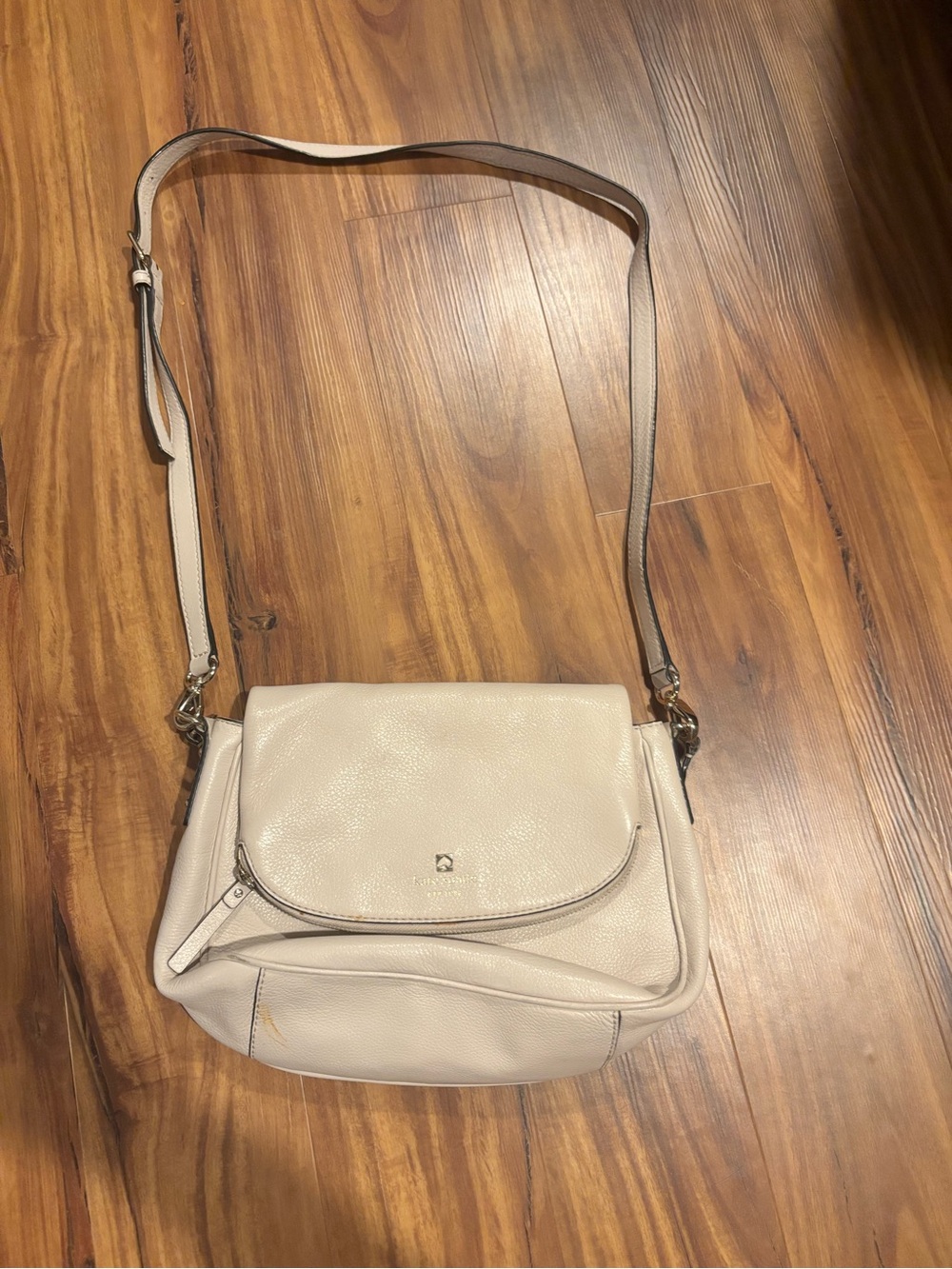 kate spade Cream Leather Crossbody Bag with Front Flap